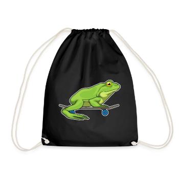 Frog Skater Skateboard Sport - Drawstring Bag - black - Front