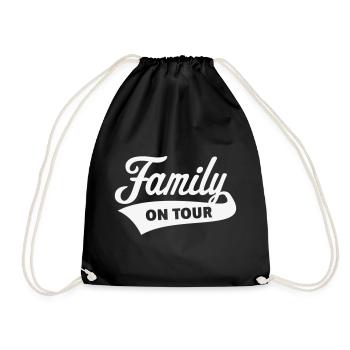 Family On Tour (Family Holiday / White) - Drawstring Bag - black - Front