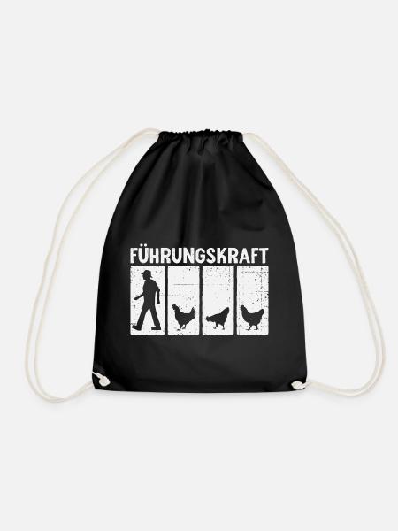 Hühner Landwirt Führungskraft Huhn - Turnbeutel - Schwarz