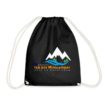 Minicamper Bergwanderer Motiv - Turnbeutel - Schwarz - Vorne
