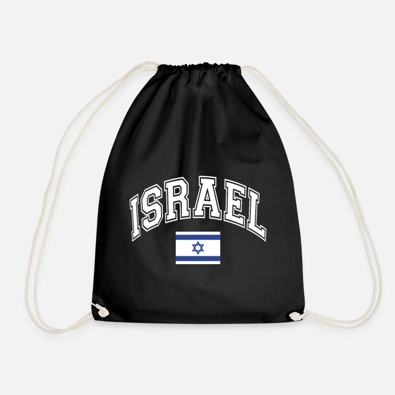 Israel Flag - Drawstring Bag - black