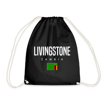 Livingstone Sambia - Turnbeutel - Schwarz - Vorne