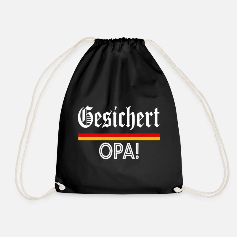 Gesichert Opa! Werdender Opa Spruch - Turnbeutel - Schwarz