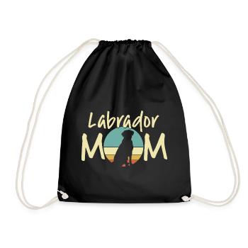 maman labrador rétro coucher de soleil design - Sac de sport léger - noir - Devant