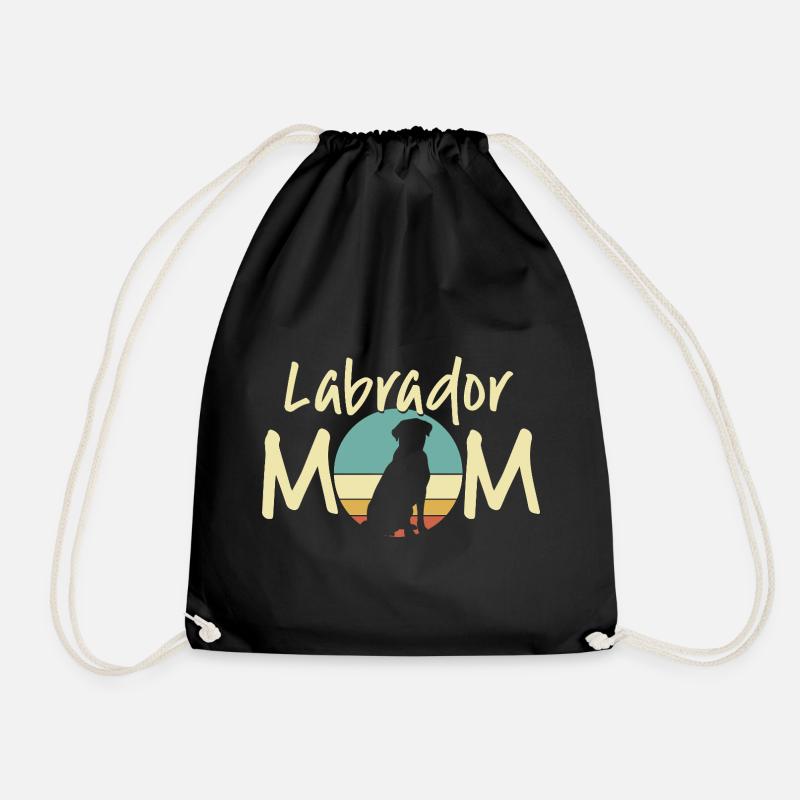 Labrador Mama Retro Sonnenuntergang Design - Turnbeutel - Schwarz
