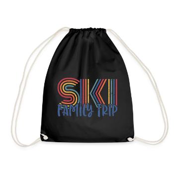 Conception colorée d’un voyage de ski en famille - Sac de sport léger - noir - Devant