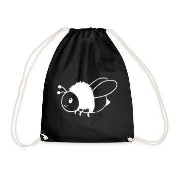 personalized bees t-shirt gift beekeeper - Drawstring Bag - black - Front