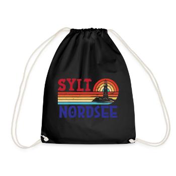 Vacances à la mer du Nord SYLT ÎLE DE LA MER DU NORD Fun - Sac de sport léger - noir - Devant