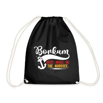 BORKUM BEST INSEL IN THE NORDSEE Fun - Drawstring Bag - black - Front