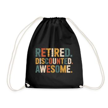 Senior Discount Retirement Humor - Drawstring Bag - black - Front