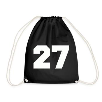 Number 27 - Drawstring Bag - black - Front