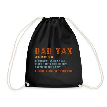 Dad Tax Definition Tee - Drawstring Bag - black - Front