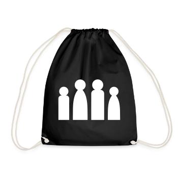 Famille minimaliste - Parents silhouette Enfants - Sac de sport léger - noir - Devant