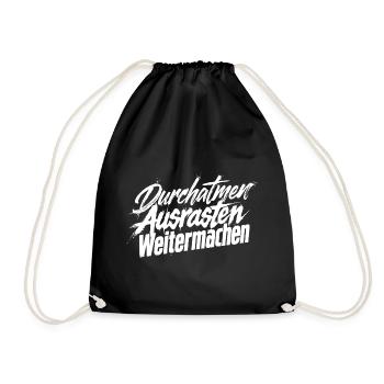 Ausrasten Weiter - Turnbeutel - Schwarz - Vorne
