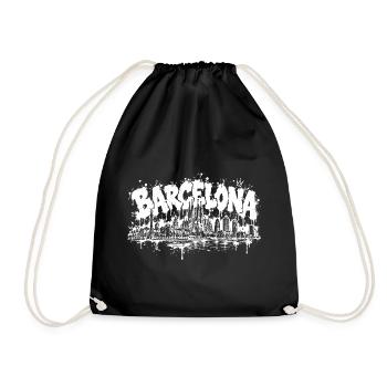 Barcelona Splash Graffiti - Turnbeutel - Schwarz - Vorne