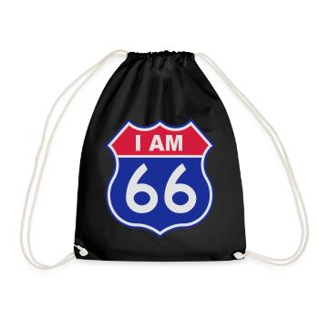 66 birthday - Drawstring Bag - black - Front