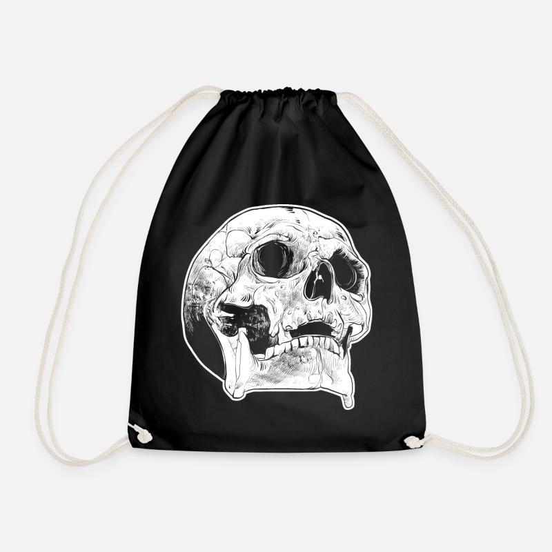 crâne crâne os grogne gothique - Sac de sport léger - noir