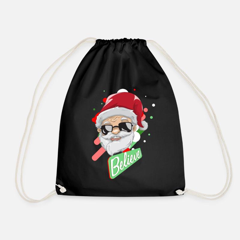 Nikolaus Santa Claus Weihnachtsmann - Turnbeutel - Schwarz