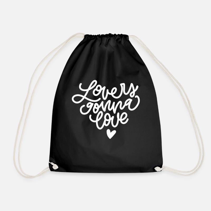 Lovers Gonna Love Monoline Lettering - Turnbeutel - Schwarz