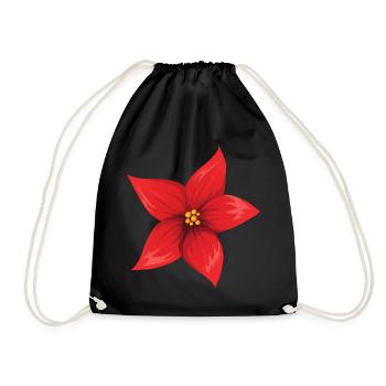 Blume Rot - Turnbeutel - Schwarz - Vorne