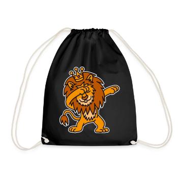 Dabbing Lion Crown Dutch dab King's day King - Drawstring Bag - black - Front