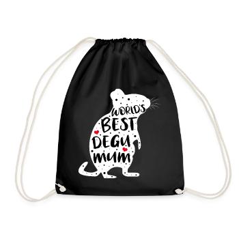 Degu MUM | Geschenk für Deguhalterinnen - Turnbeutel - Schwarz - Vorne