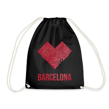 Barcelona - Turnbeutel - Schwarz - Vorne