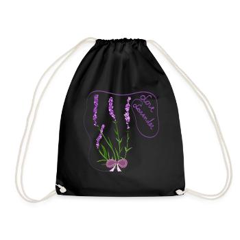 Lavendel - Turnbeutel - Schwarz - Vorne