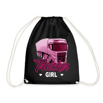 Trucker girl - Drawstring Bag - black - Front