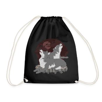Wolf - Turnbeutel - Schwarz - Vorne