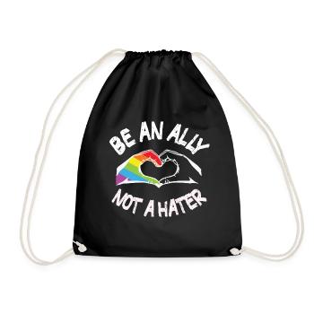 Be an ally not a hater LGBT Pride Month - Drawstring Bag - black - Front