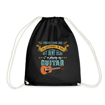 Musique drôle Chemise Je joue ma guitare - Sac de sport léger - noir - Devant