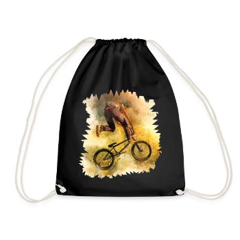 BMX Sport Bike - Drawstring Bag - black - Front