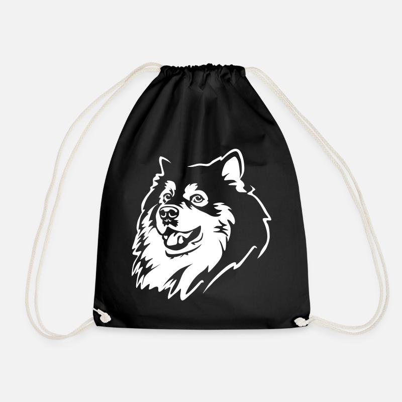 Finnischer Lapphund Kopf "Black Edition" - Turnbeutel - Schwarz