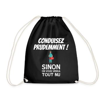 Ambulancier Humour - Conduisez prudemment ! - Sac de sport léger - noir - Devant