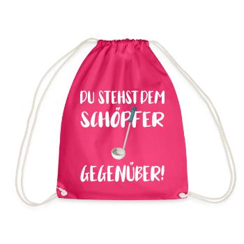 Du stehst dem Schöpfer gegenüber - Turnbeutel - Fuchsia - Vorne