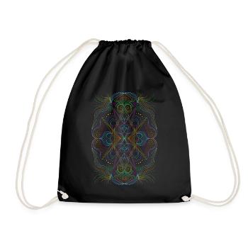 Geometrie Mandala - Turnbeutel - Schwarz - Vorne