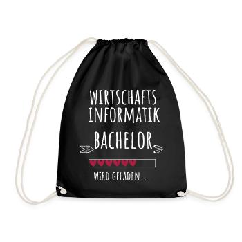 Wirtschaftsinformatik Studium Student Geschenk - Turnbeutel - Schwarz - Vorne