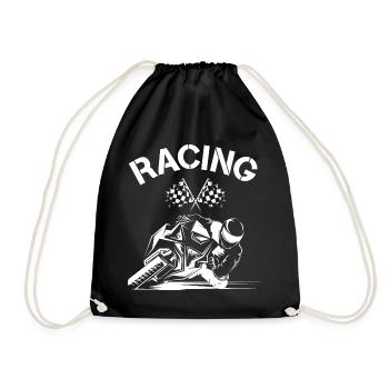racing moto bike biker gp Motorrad race Symbol - Turnbeutel - Schwarz - Vorne
