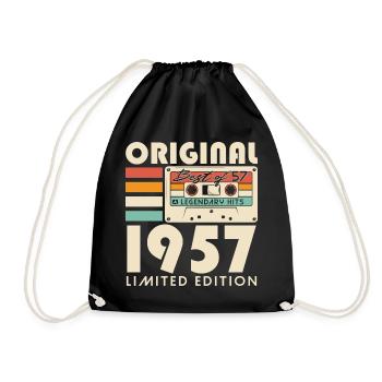 Original 1957 Vintage Vintage Rétro Anniversaire - Sac de sport léger - noir - Devant