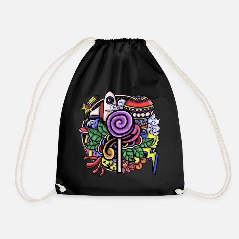 Hippy - Drawstring Bag - black