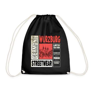 Würzburg Allemagne City Skyline Home Amour - Sac de sport léger - noir - Devant