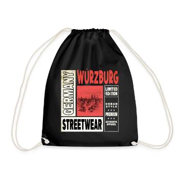 Würzburg Allemagne Ville Skyline Accueil Amour - Sac de sport léger - noir - Devant
