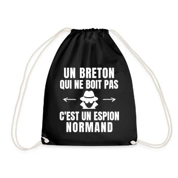 Bretagne, bretagne humour, breton - Sac de sport léger - noir - Devant