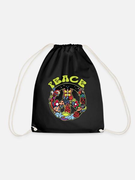 Hippy - Drawstring Bag - black