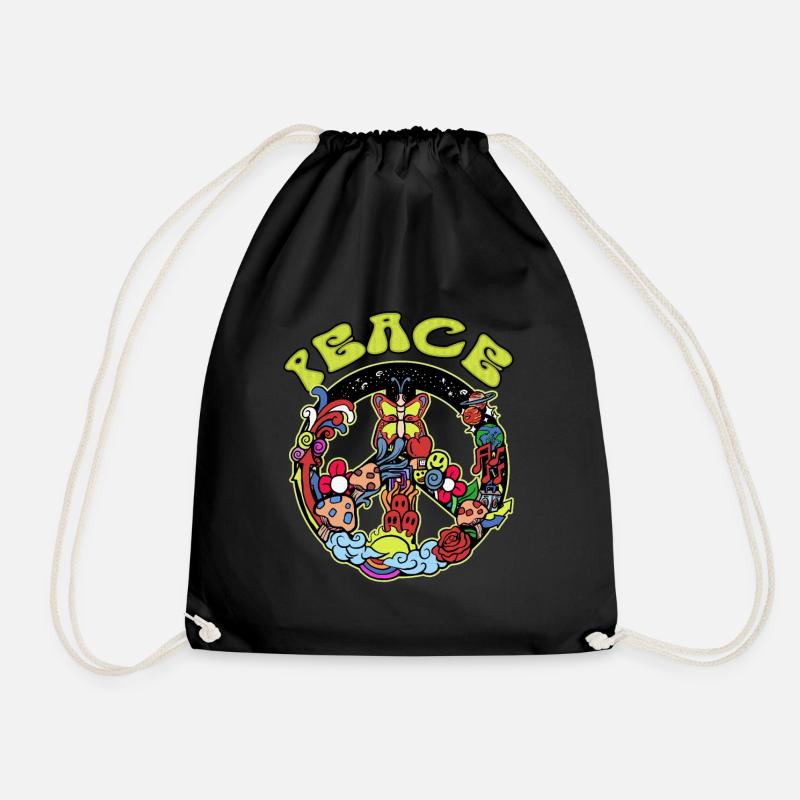 Hippy - Drawstring Bag - black
