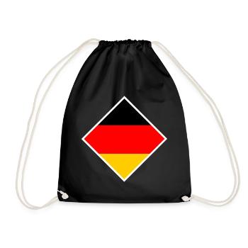 Deutschland Flagge Emblem Fußball Deutschland WM - Turnbeutel - Schwarz - Vorne