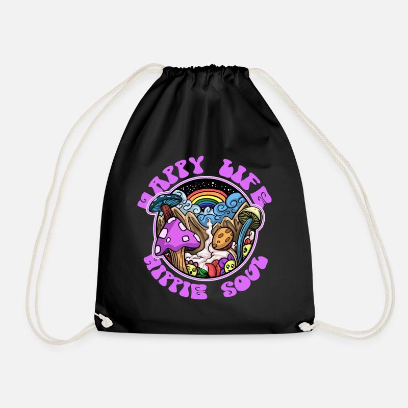 Hippy - Drawstring Bag - black