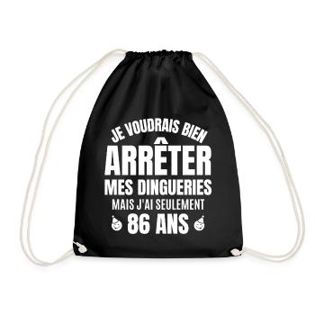anniversaire 86 ans, anniversaire - Sac de sport léger - noir - Devant
