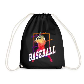 Joueur de baseball Joueur de baseball Vintage Coloré - Sac de sport léger - noir - Devant